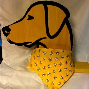 Vibrant Yellow Pet Bandana with Bee Design